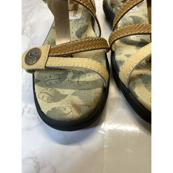 GOLFSTREAM Greenleaf Women's Spike Golf Sandals Beige Leather Utility size 10M - Picture 6 of 8